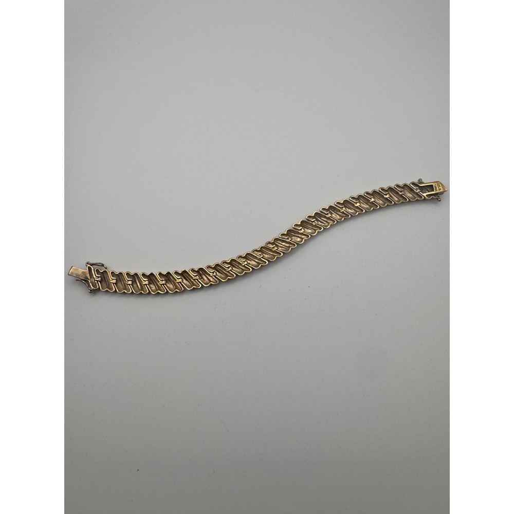 Vintage Tennis Bracelet Two Tone Diamond Cut Twisted Rope S Link - Picture 6 of 9